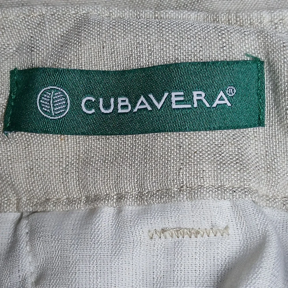 Cubavera Mens Linen Blend Drawstring Pants Beige Casual Resort Coastal